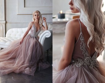 Smoky Blue Bridesmaid Dresses and Prom